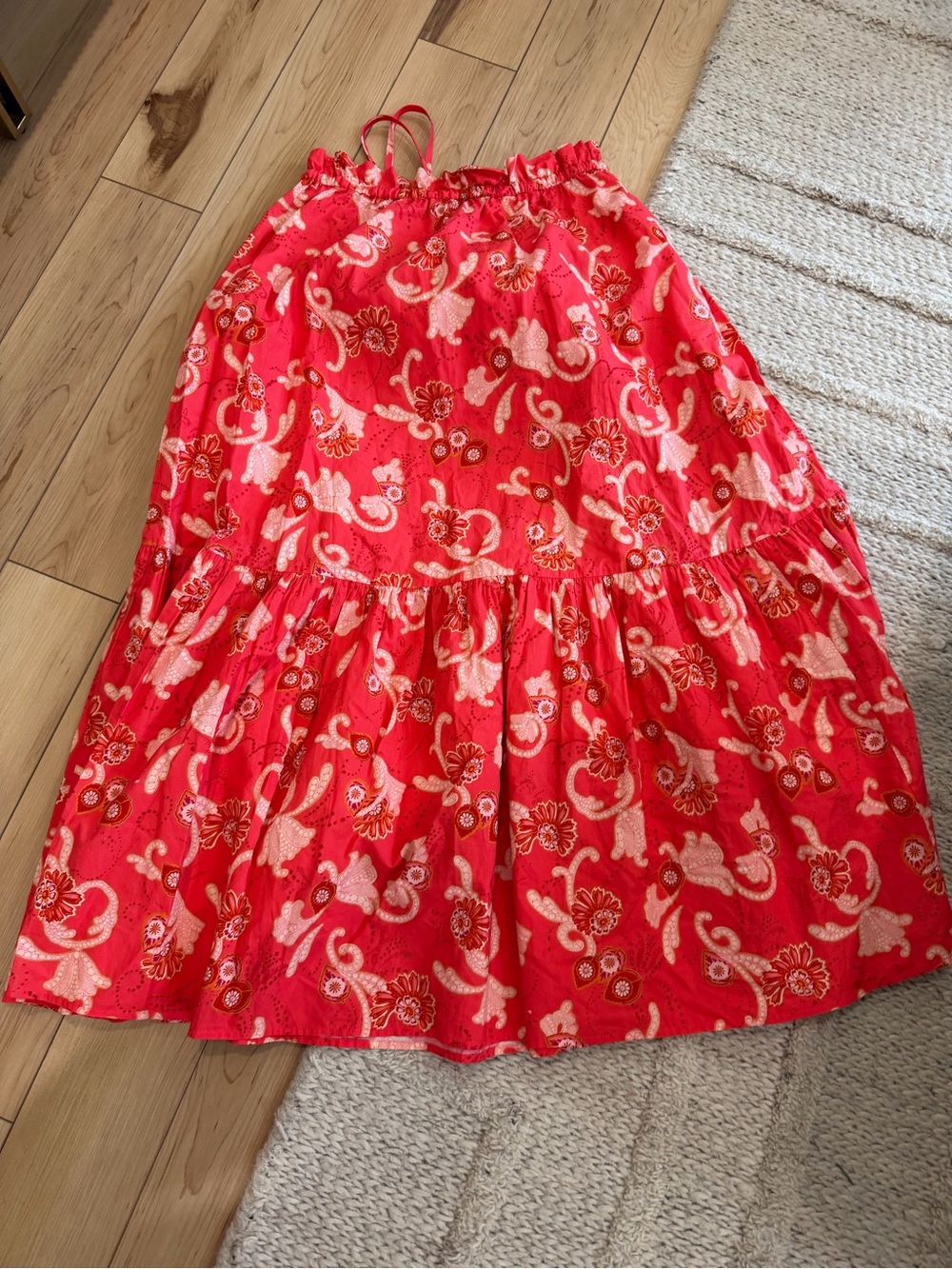 A.L.C. Coral Paisley Tiered Maxi Skirt
